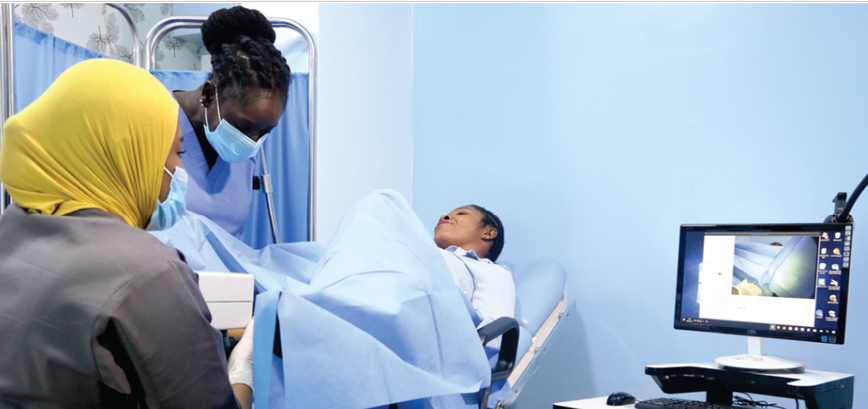Reproductive health clinicians caring for a patient at Nisa Premier Hospital