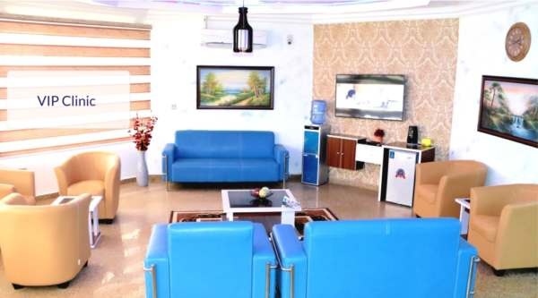 Comfortable waiting lounge at the Nisa VIP Clinic